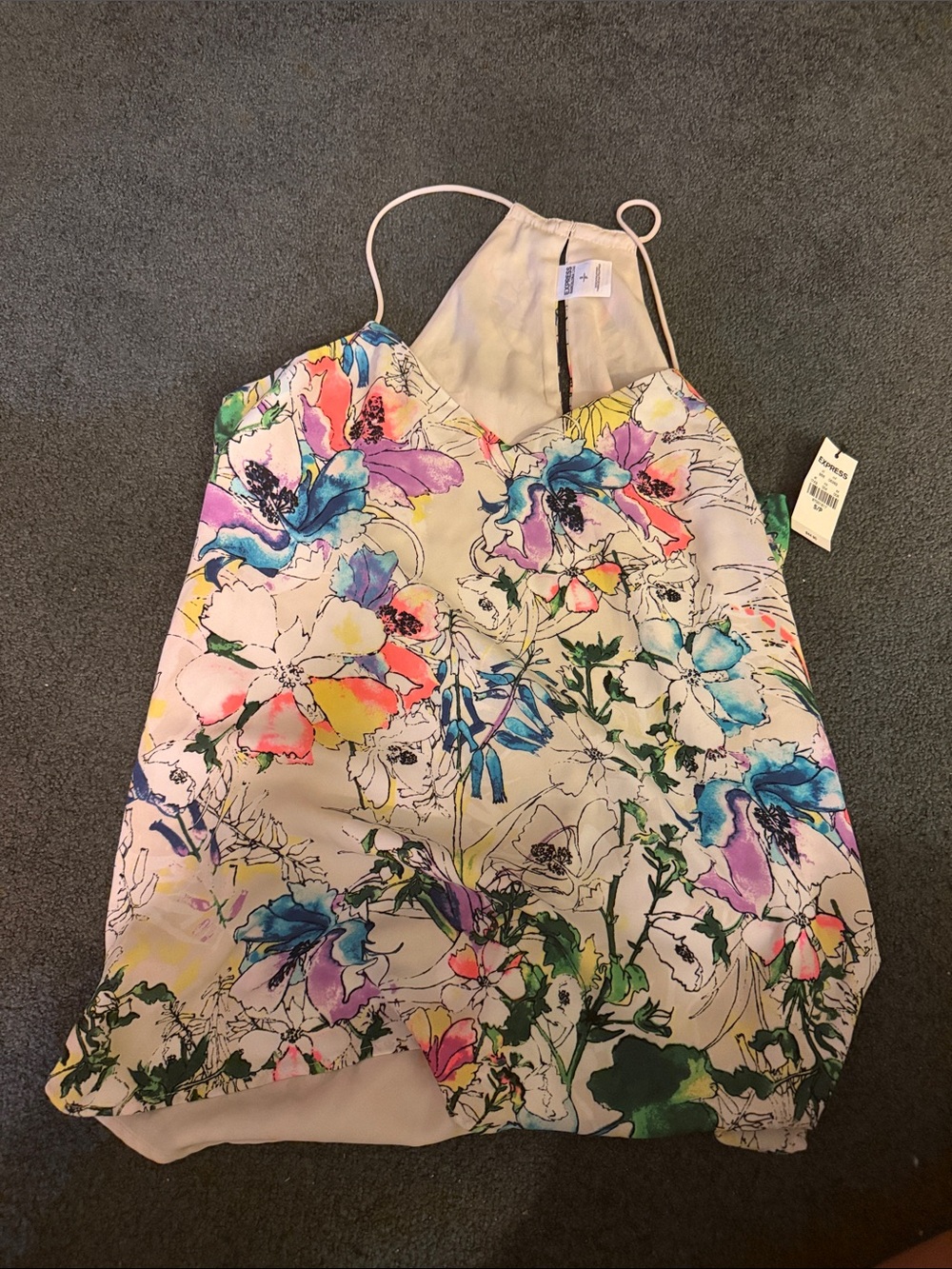 Floral Print Pink MultiHalter Tank Top